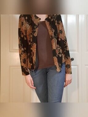 Black Vintage Floral Cardigan By MSK